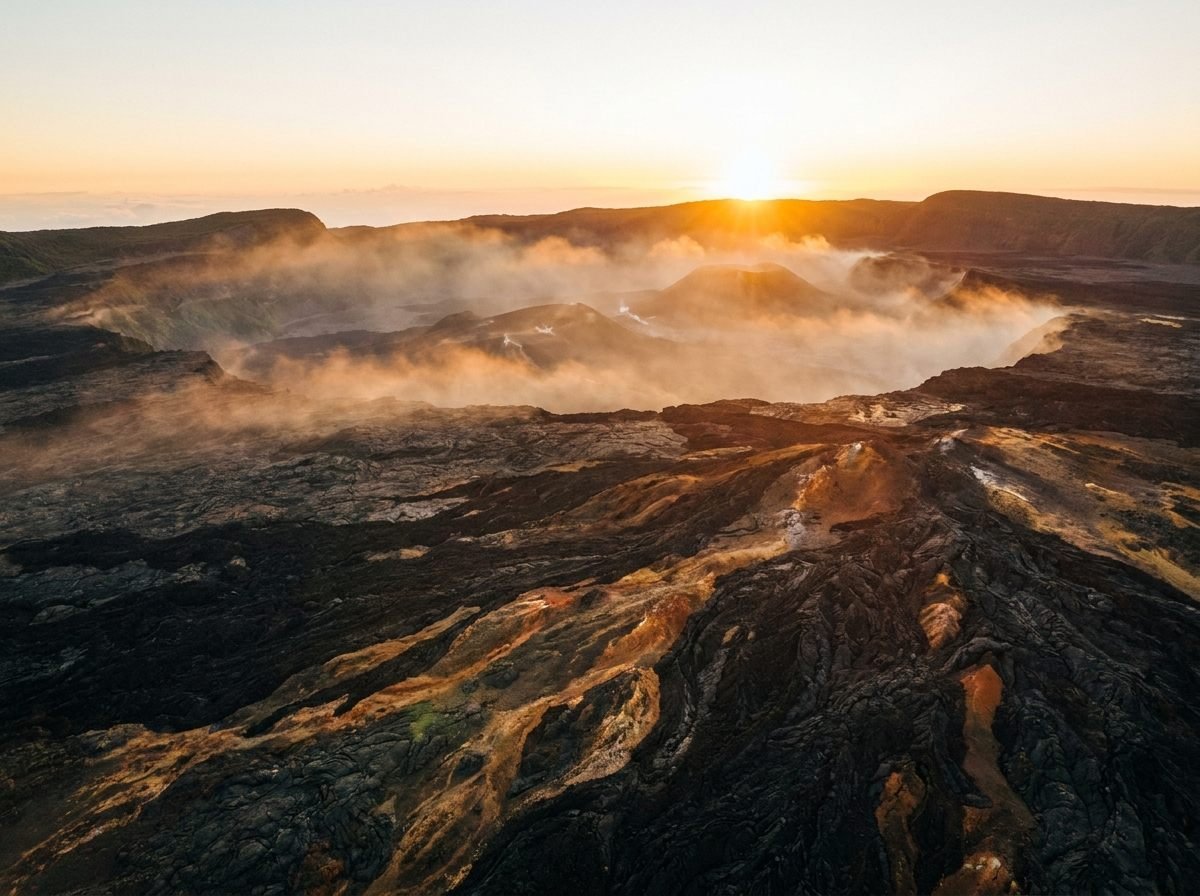 Piton de la Fournaise au lever du jour